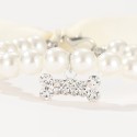 Elegant Pearl Diamond Dog Necklace