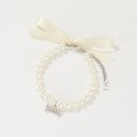 Elegant Pearl Diamond Dog Necklace
