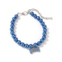 Elegant Pearl Diamond Dog Necklace