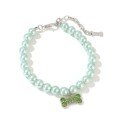 Elegant Pearl Diamond Dog Necklace