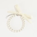 Elegant Pearl Diamond Dog Necklace