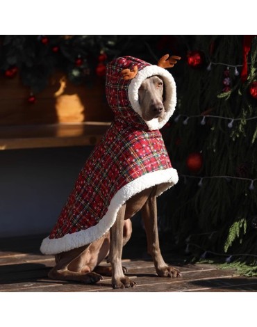 Festive Big Dog Christmas Hoodie Coat