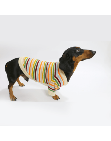 Cozy Striped Dachshund Dog Sweater